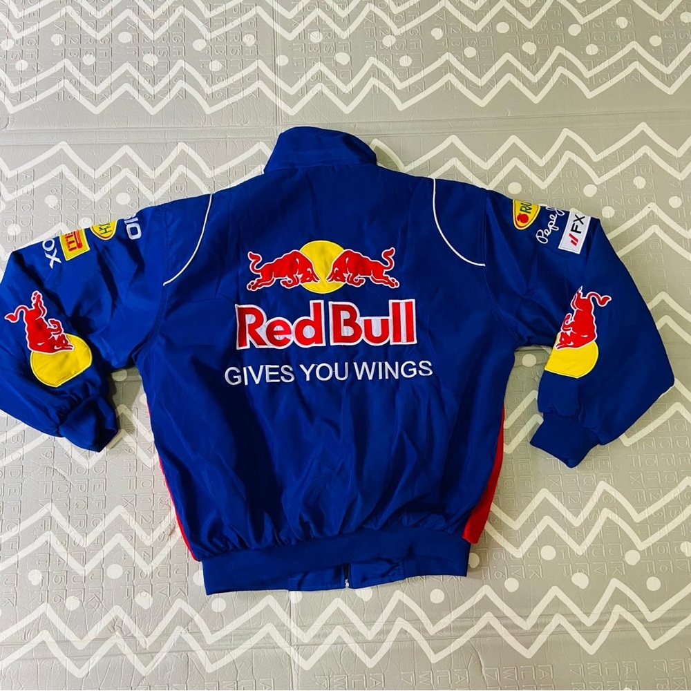 Vintage Red Bull F1 formula 1 embroidered racing graphic blue jacket - Picture 6 of 9